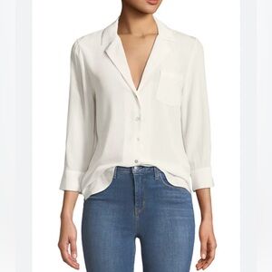 L’Agence, white silk top, size S/P